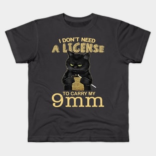 Crochet Cat I Don't Need A License Kids T-Shirt